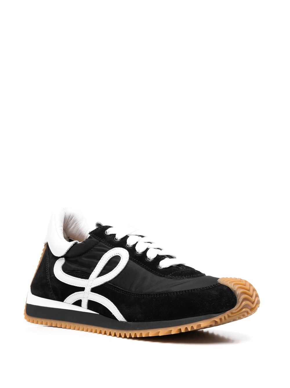 Loewe Sneakers Black Leather Sole: Rubber