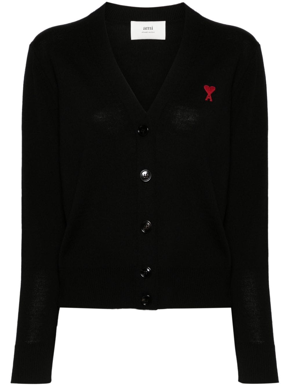 Ami Paris Sweaters Black Merino Wool