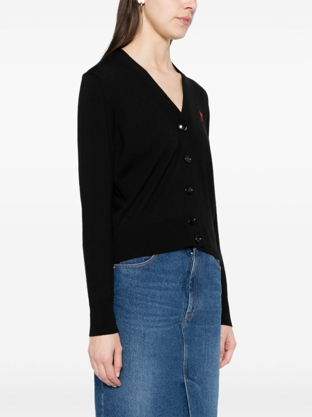 Ami Paris Sweaters Black Merino Wool