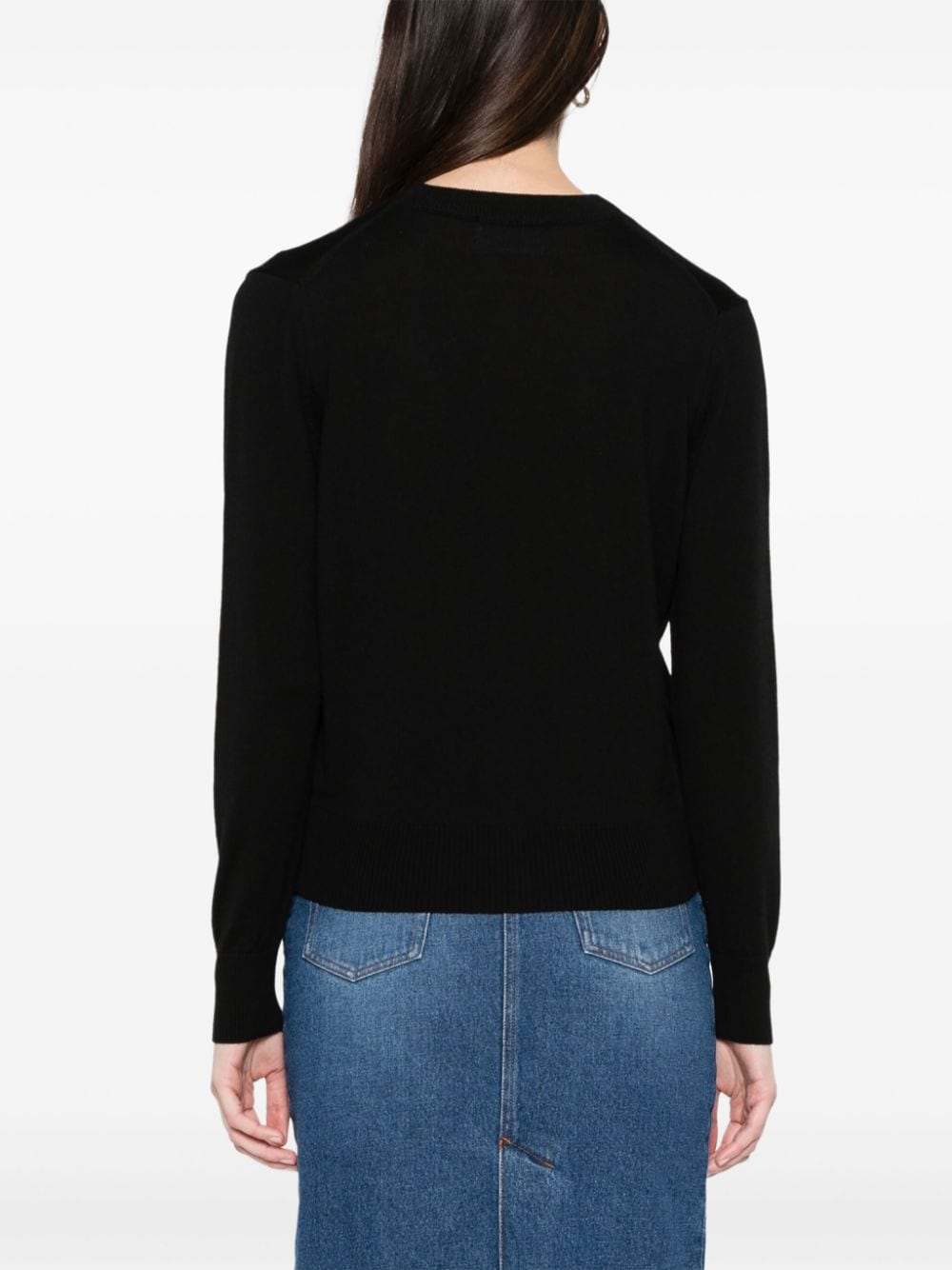 Ami Paris Sweaters Black Merino Wool