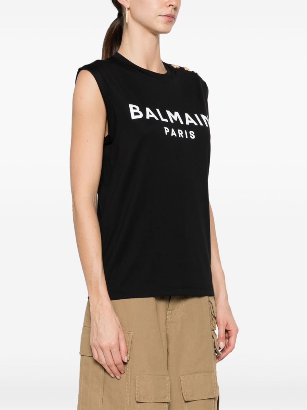 Balmain Top Black Cotton