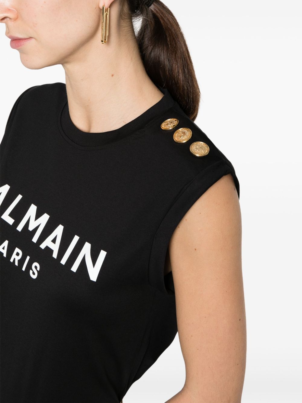 Balmain Top Black Cotton