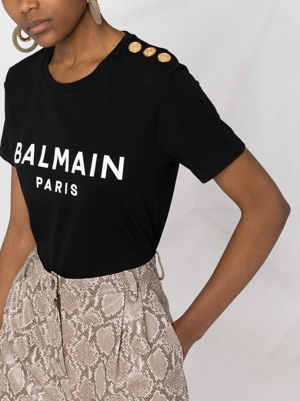 Balmain T-Shirts And Polos Black Cotton