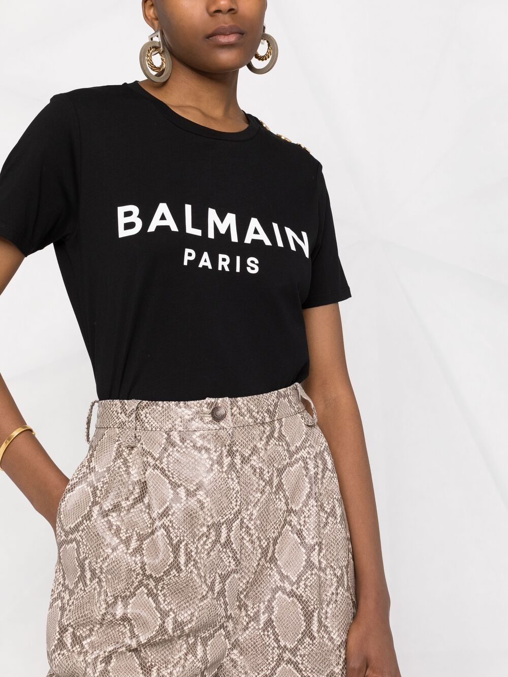 Balmain T-Shirts And Polos Black Cotton