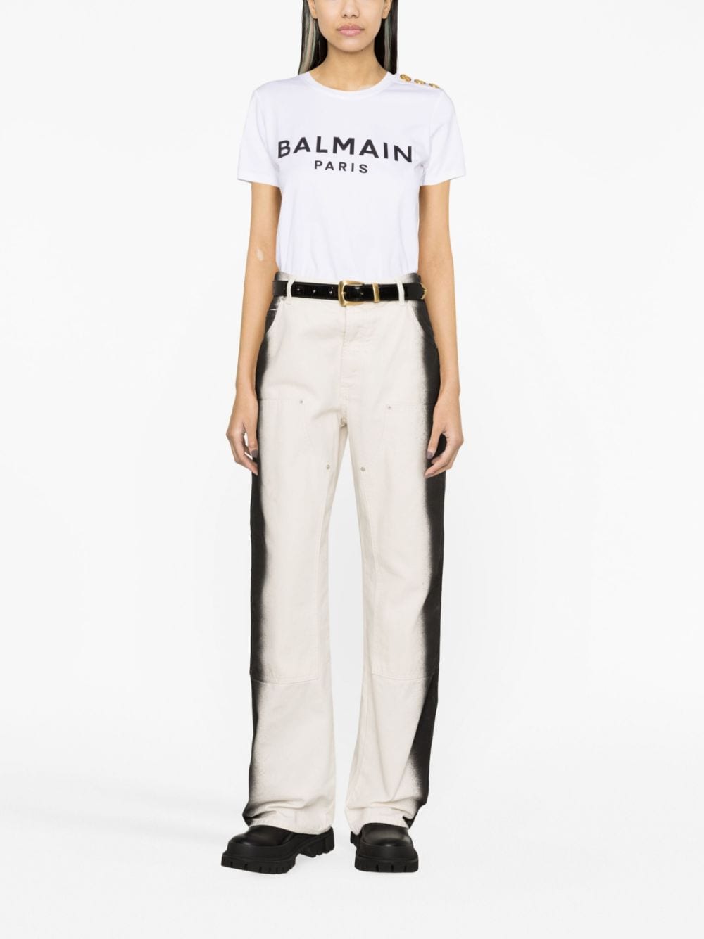 Balmain T-Shirts And Polos White Cotton