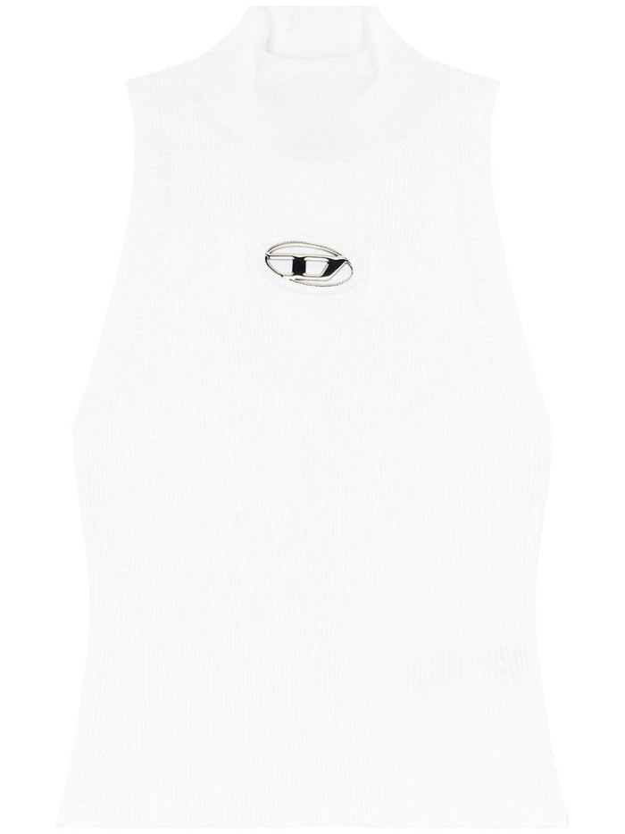 Diesel Top White Viscose Polyester