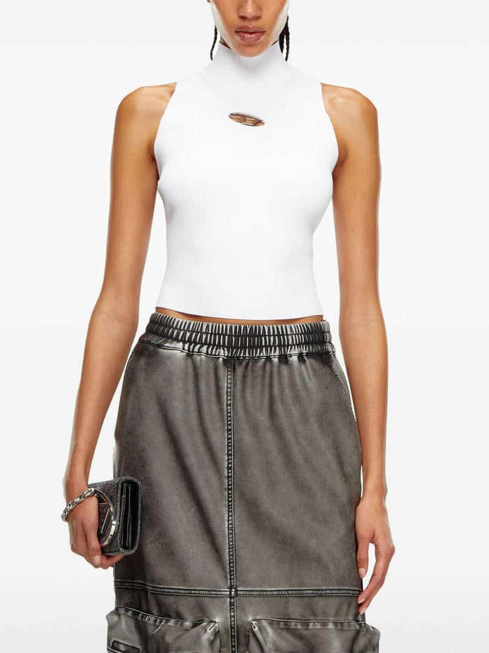 Diesel Top White Viscose Polyester