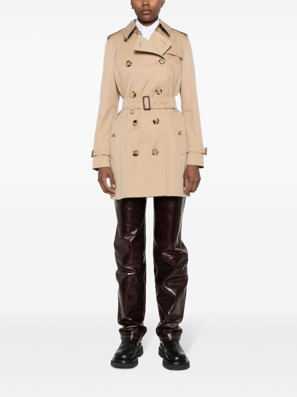 Burberry Coats Beige Cotton