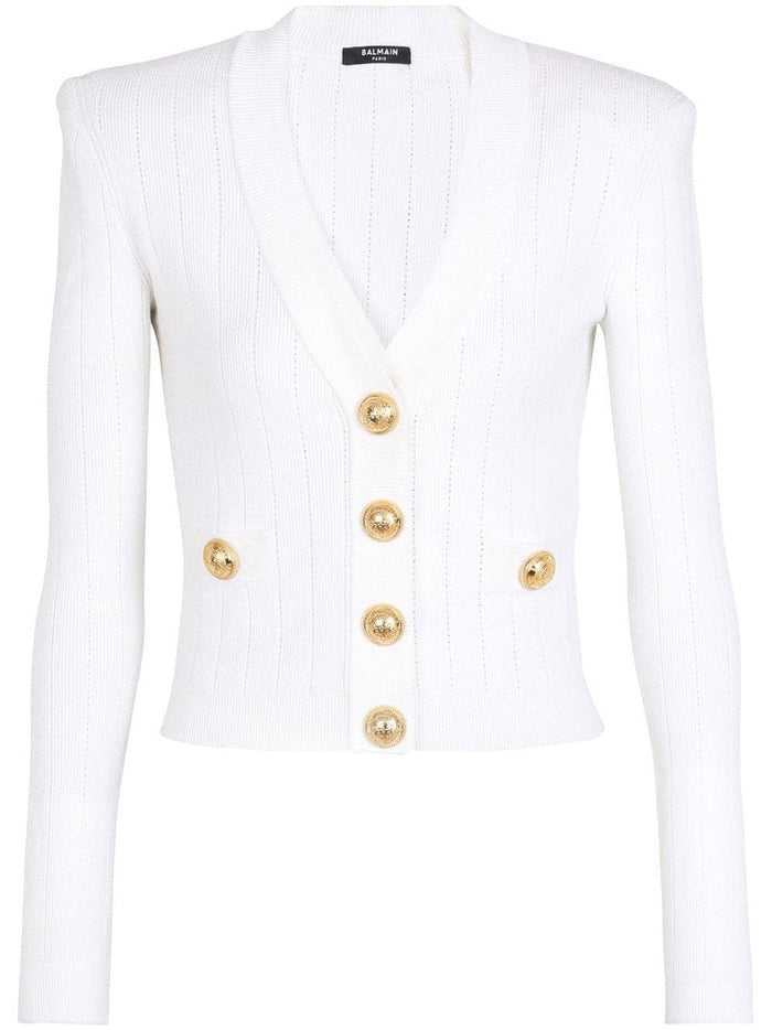 Balmain Sweaters White Viscose Polyester