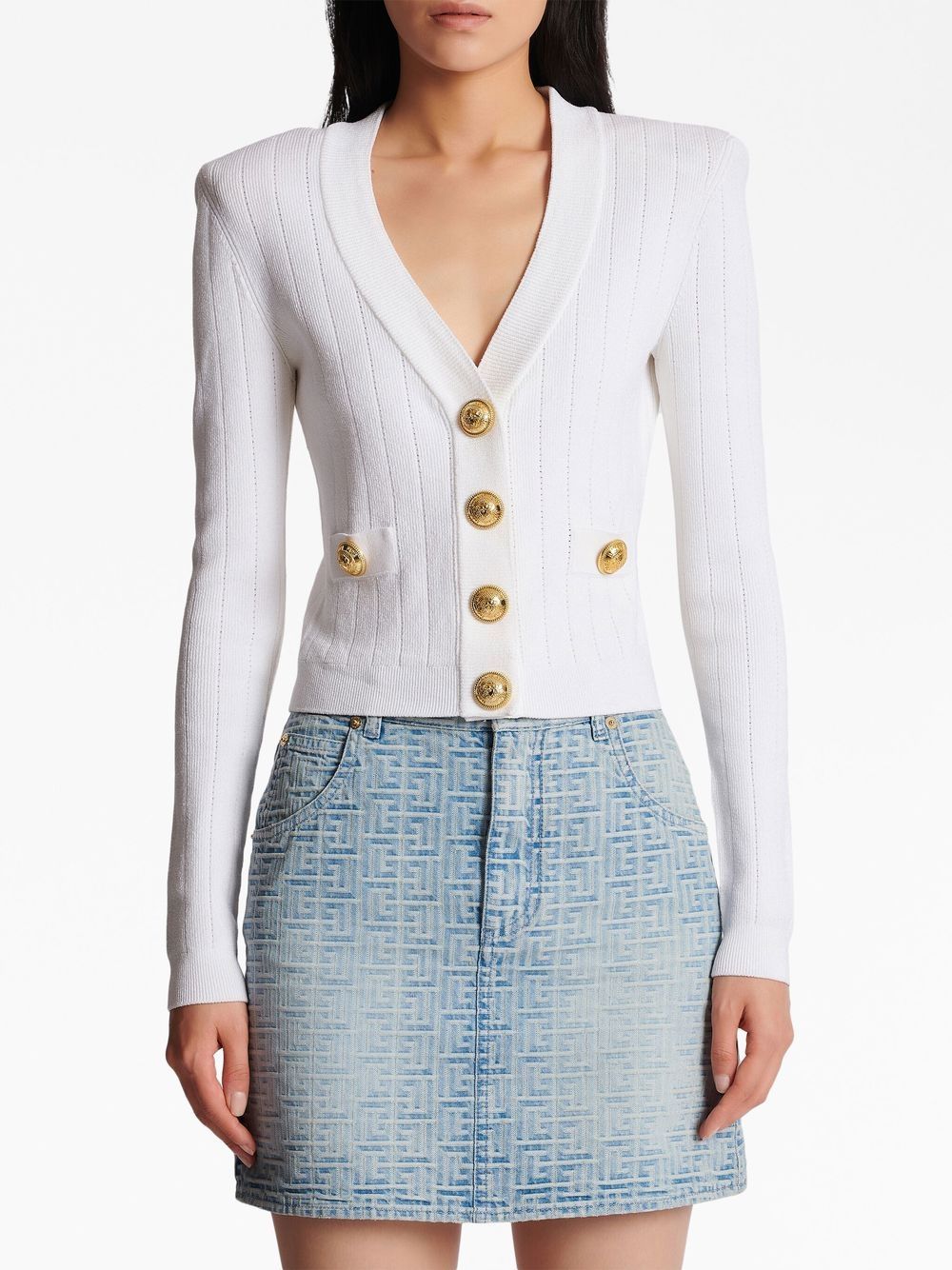 Balmain Sweaters White Viscose Polyester