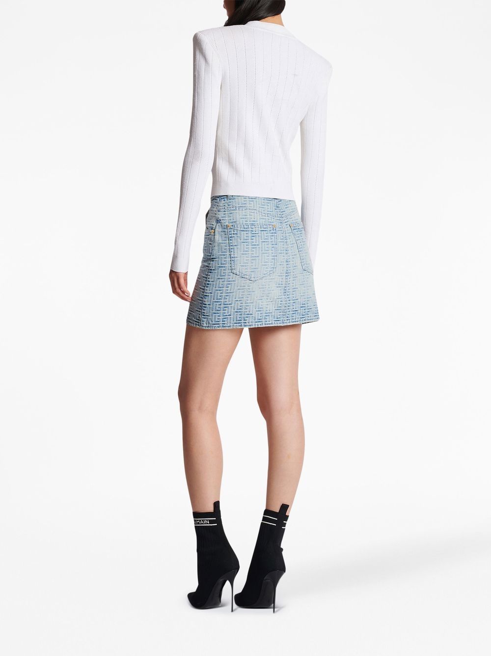 Balmain Sweaters White Viscose Polyester