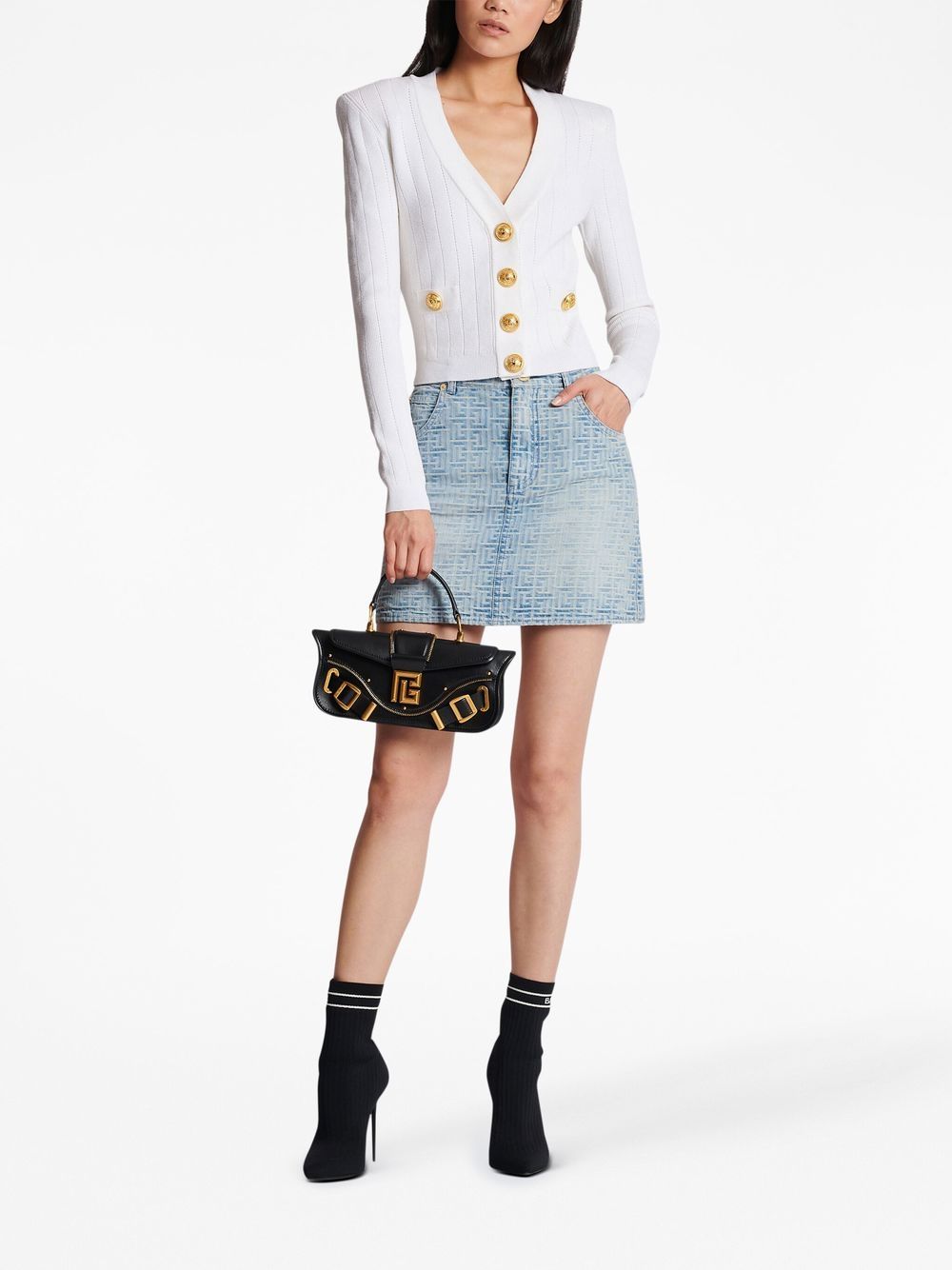 Balmain Sweaters White Viscose Polyester