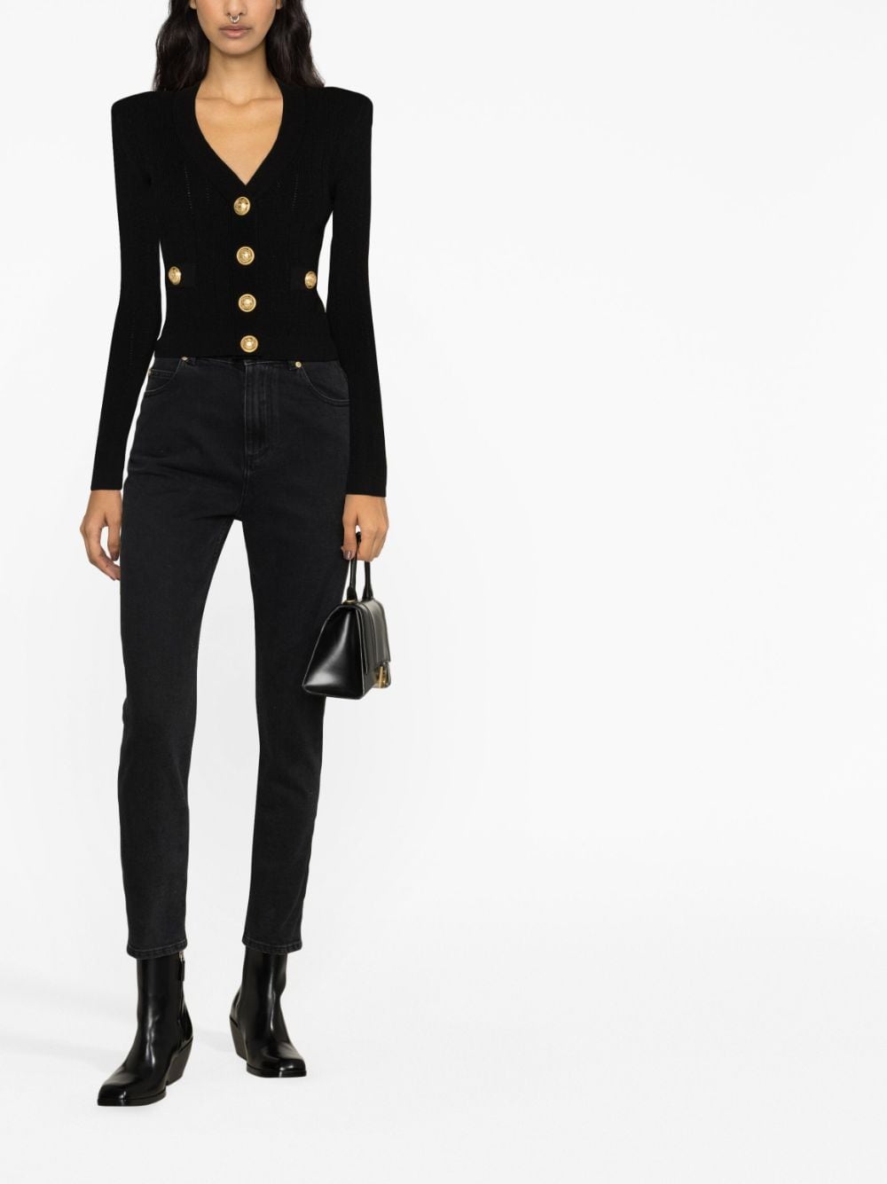 Balmain Sweaters Black Viscose