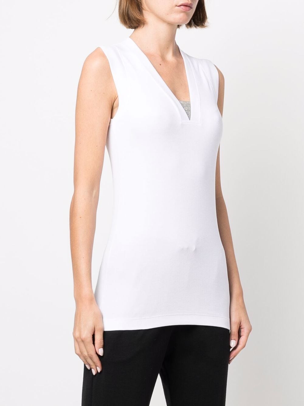 Brunello Cucinelli Top Bianco Cotton