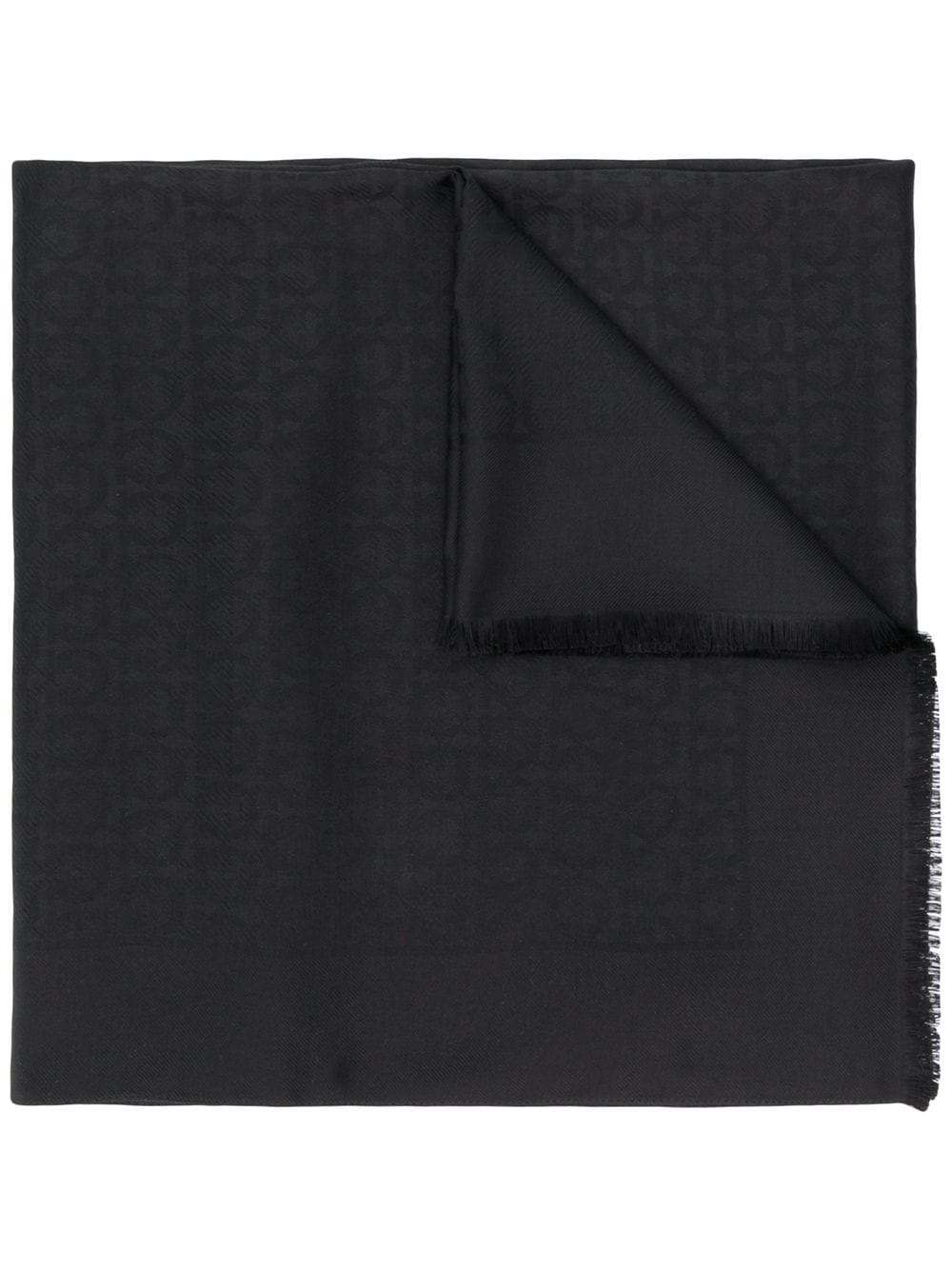 Ferragamo Scarfs Black Silk Wool