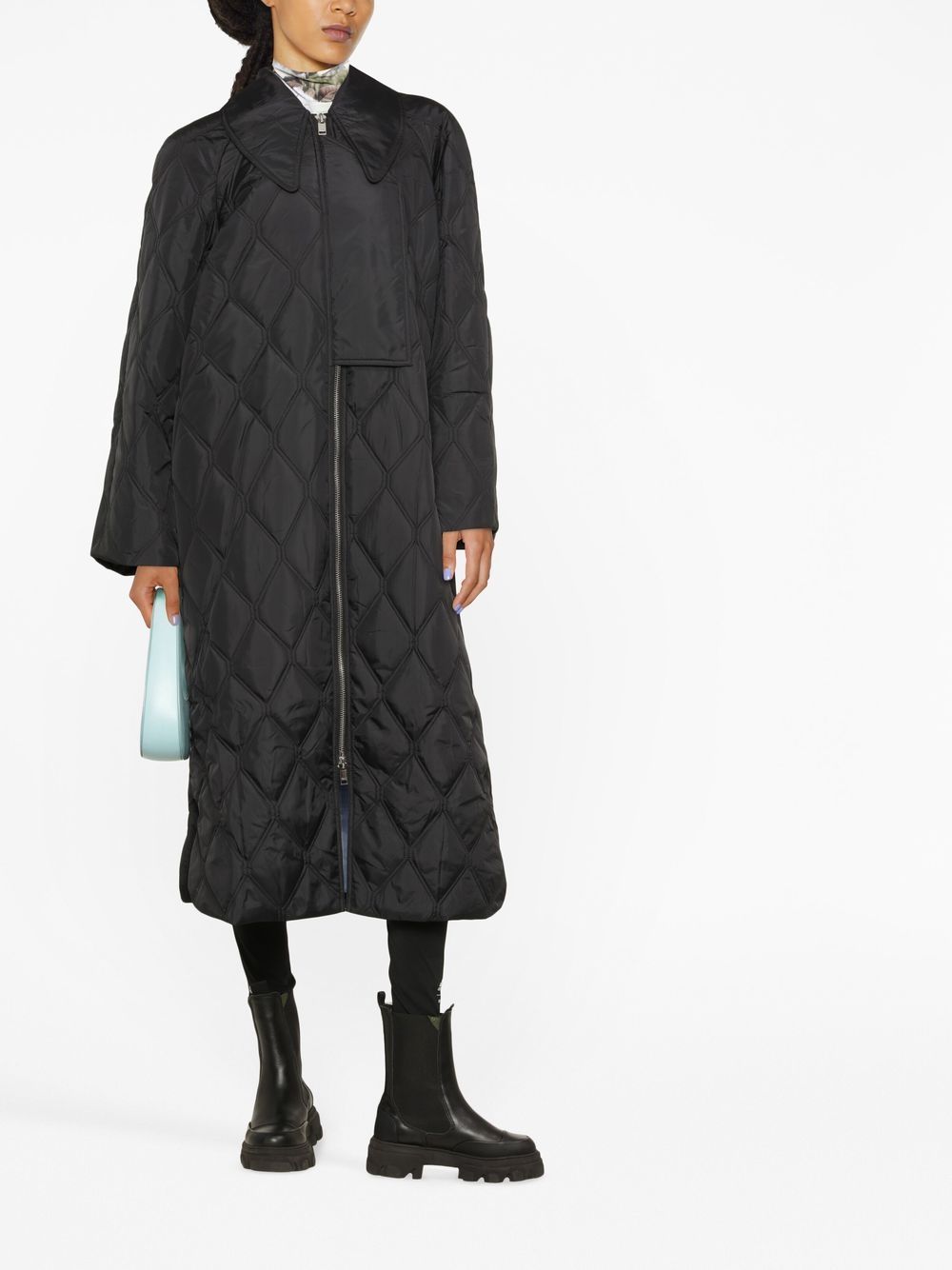 Ganni Coats Black Polyester