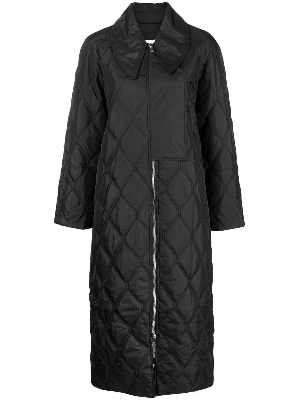 Ganni Coats Black Polyester