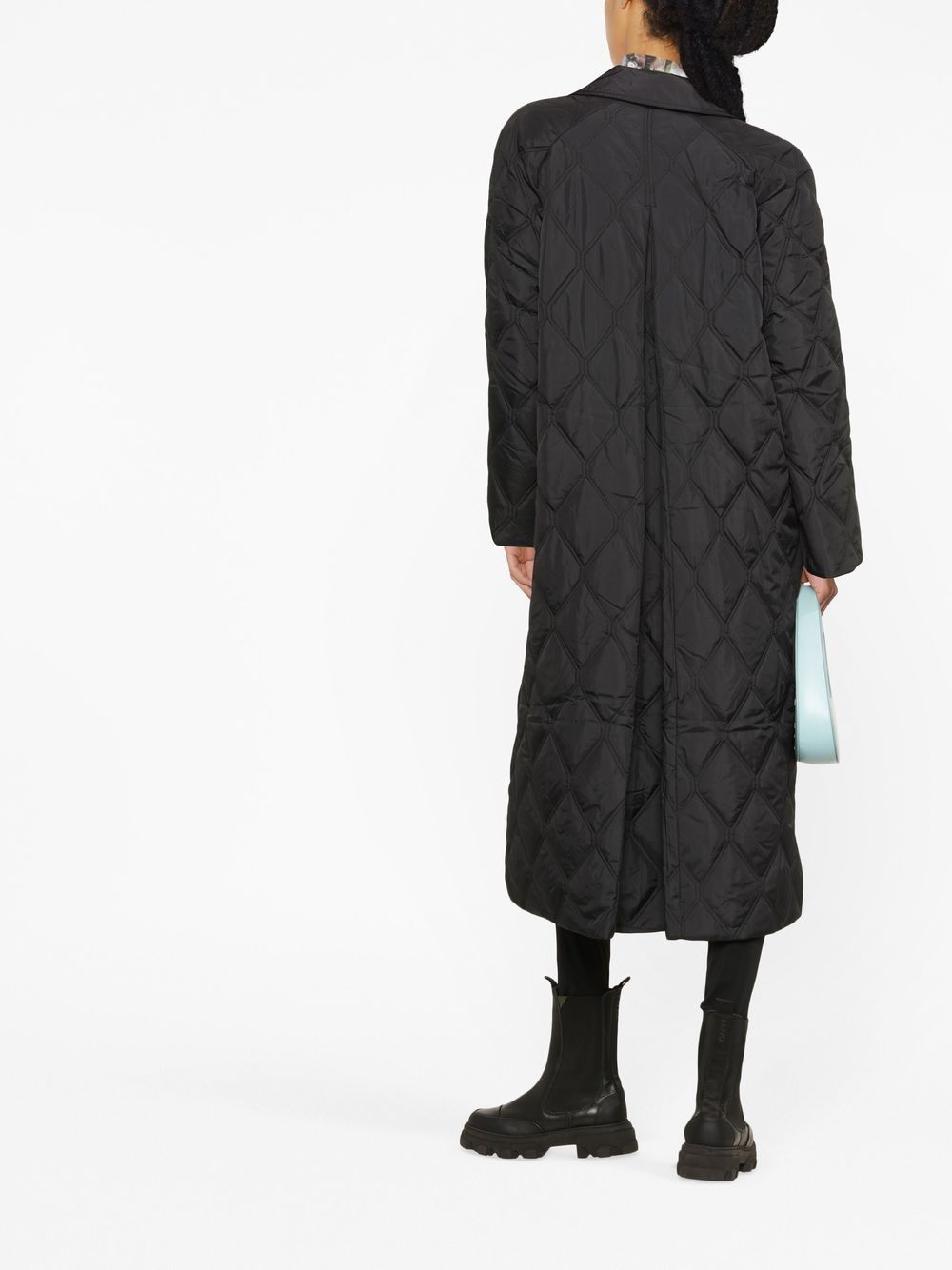 Ganni Coats Black Polyester