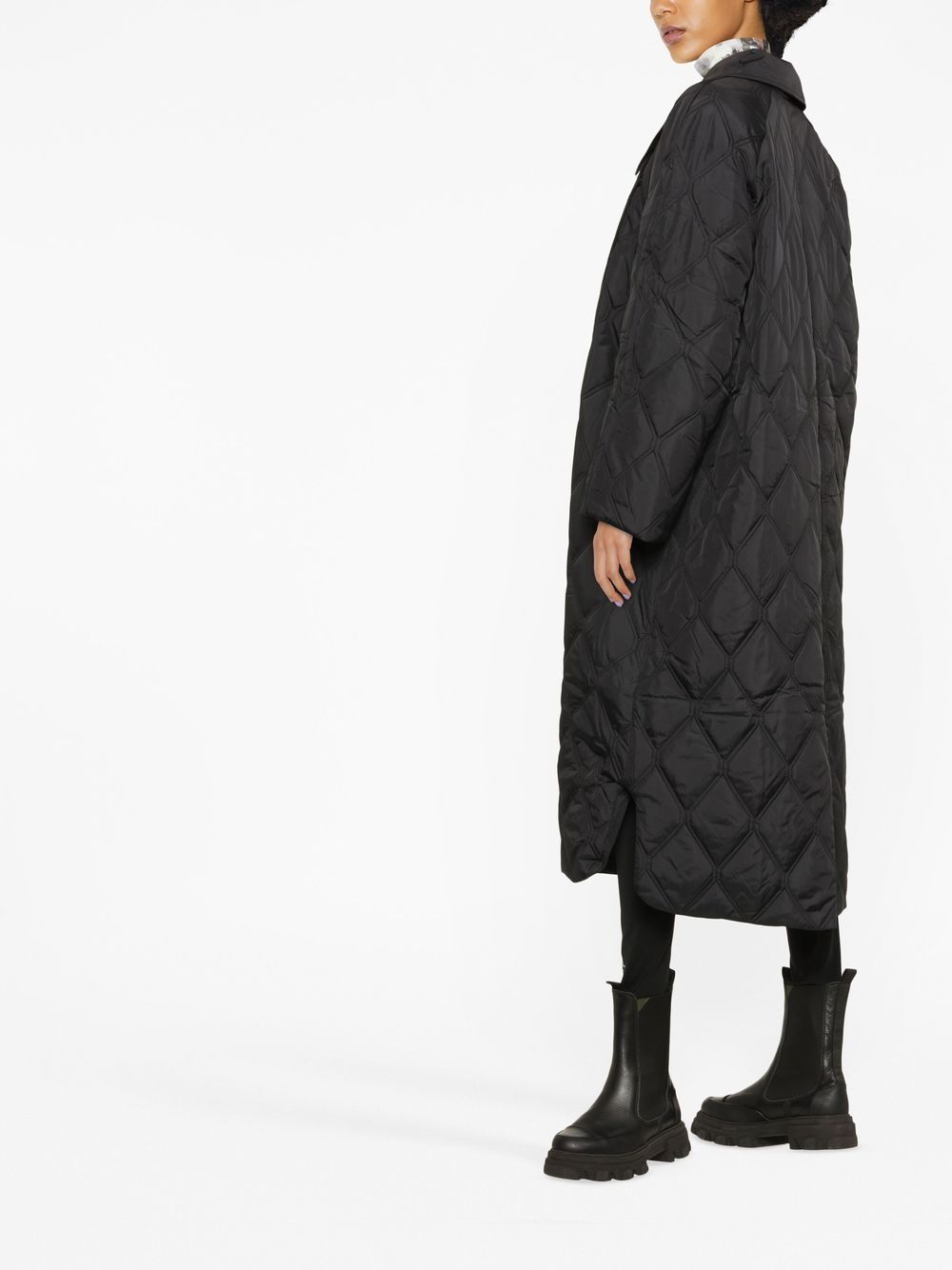 Ganni Coats Black Polyester