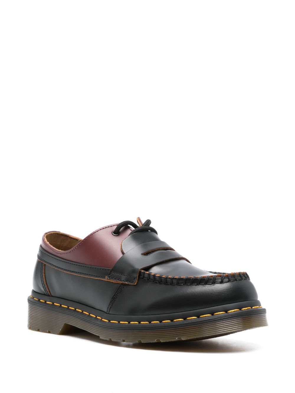 Mm6 Maison Margiela X Dr. Martens Flat Shoes Black Leather