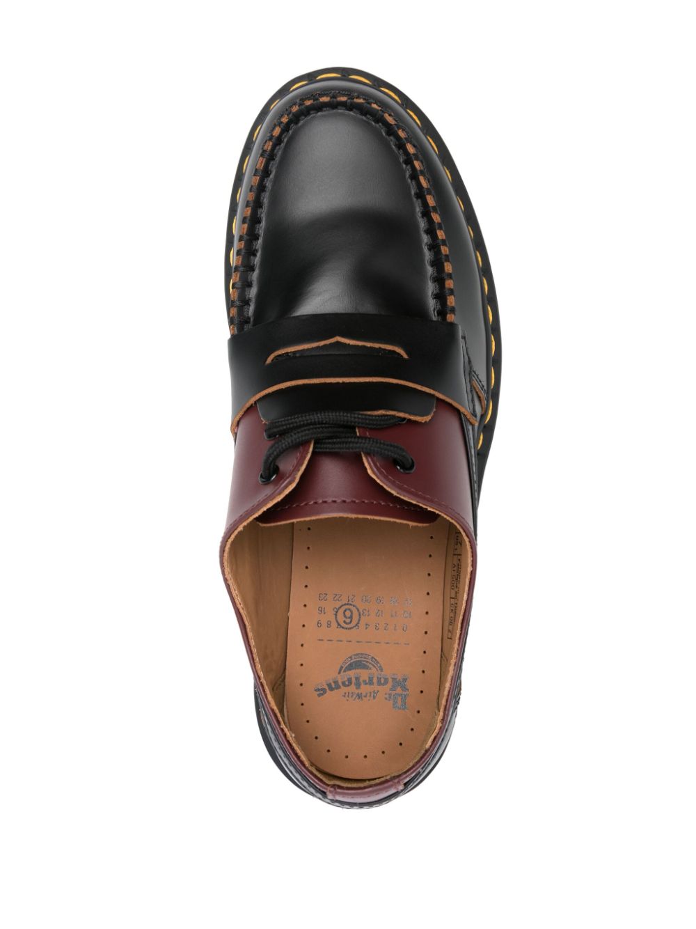 Mm6 Maison Margiela X Dr. Martens Flat Shoes Black Leather