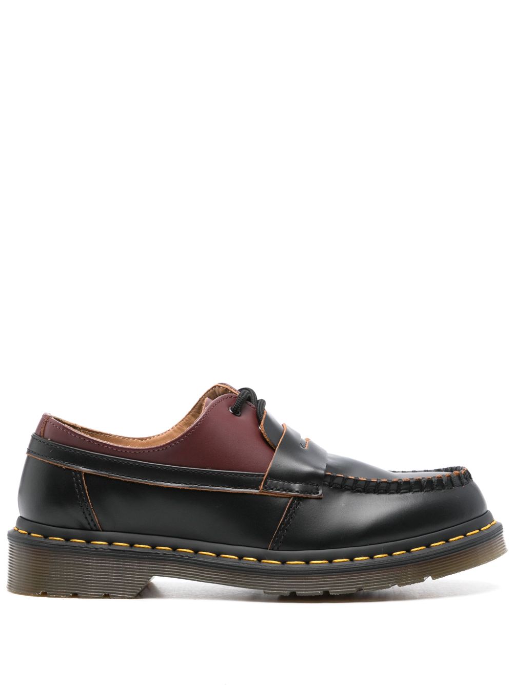 Mm6 Maison Margiela X Dr. Martens Flat Shoes Black Leather