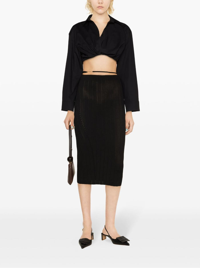 JACQUEMUS Skirts Black Lamb Leather