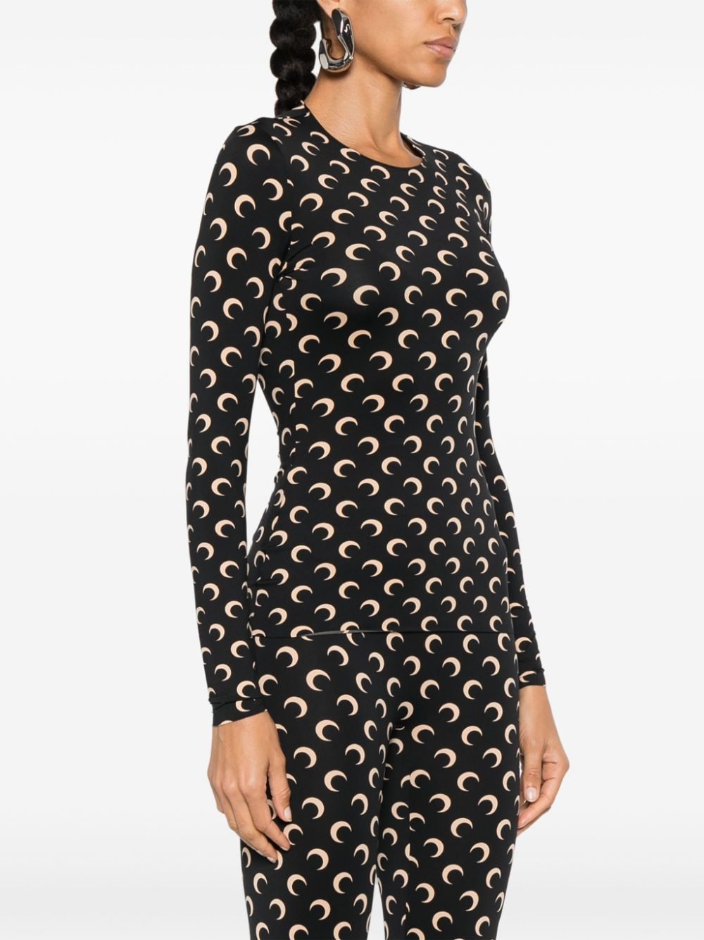 Marine Serre Top Nero Polyamide