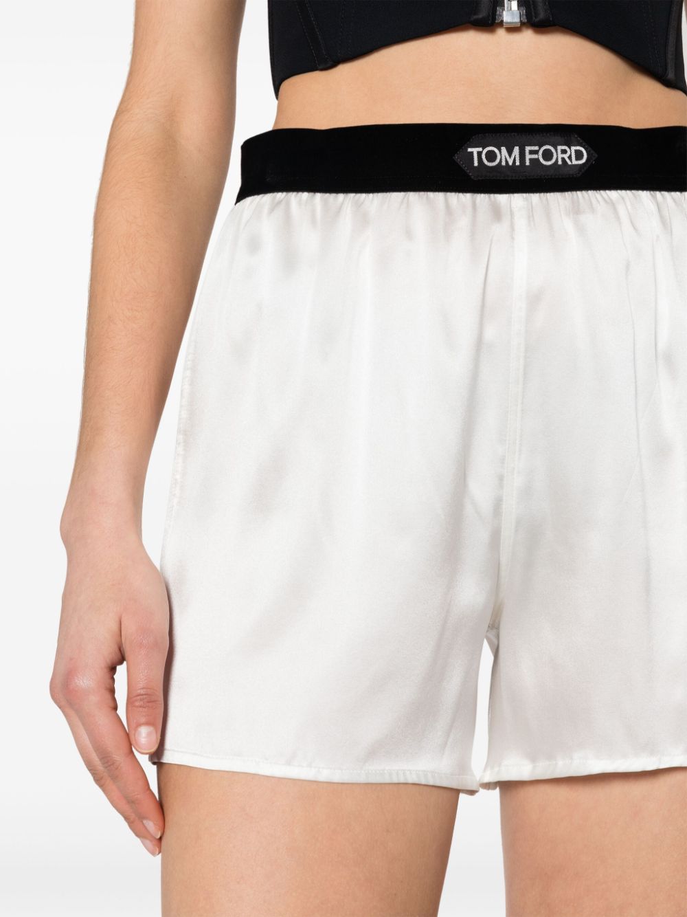 Tom Ford Shorts White Silk Elastane