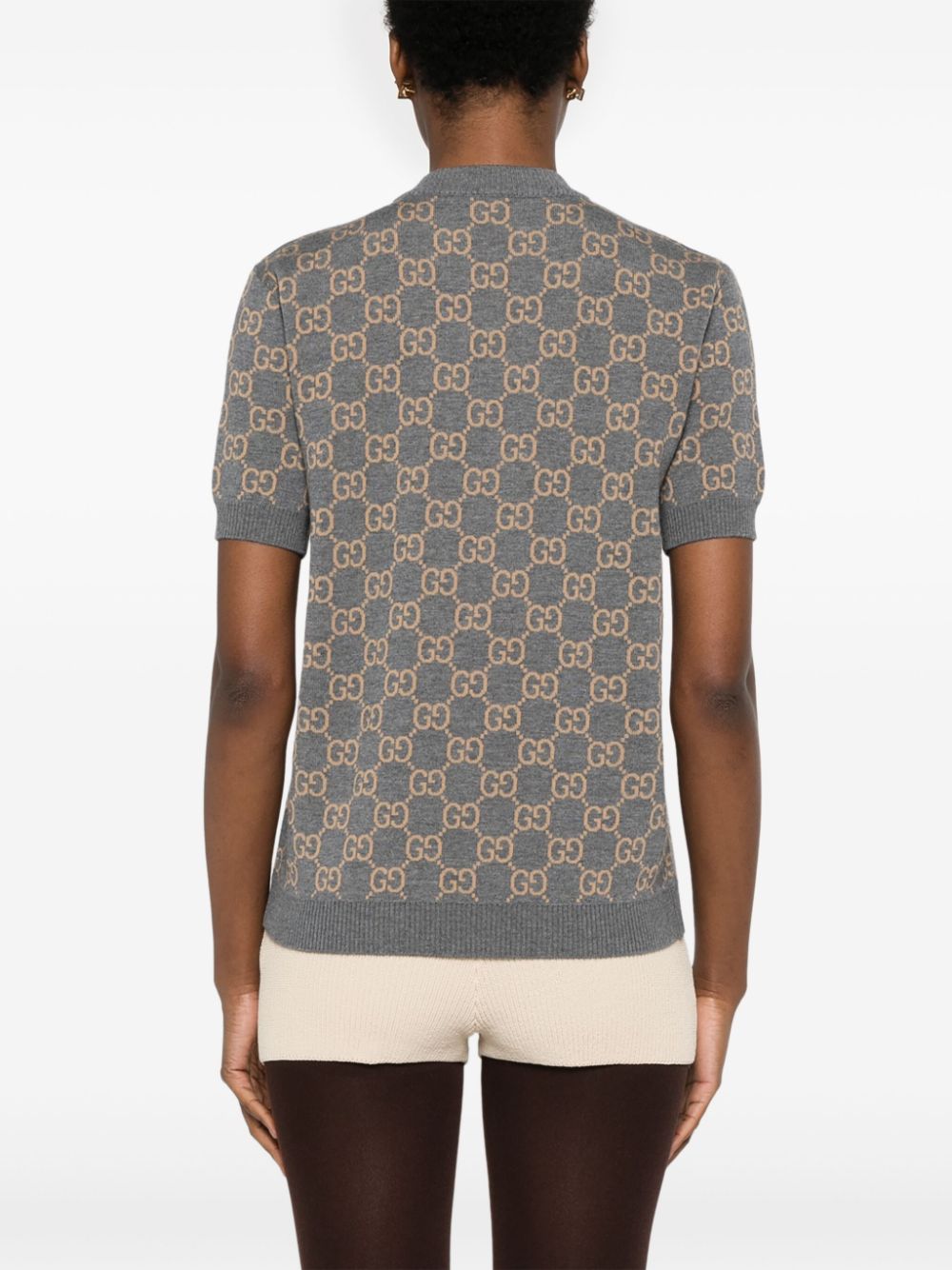 Gucci Sweaters Grey Wool Polyamide Elastane