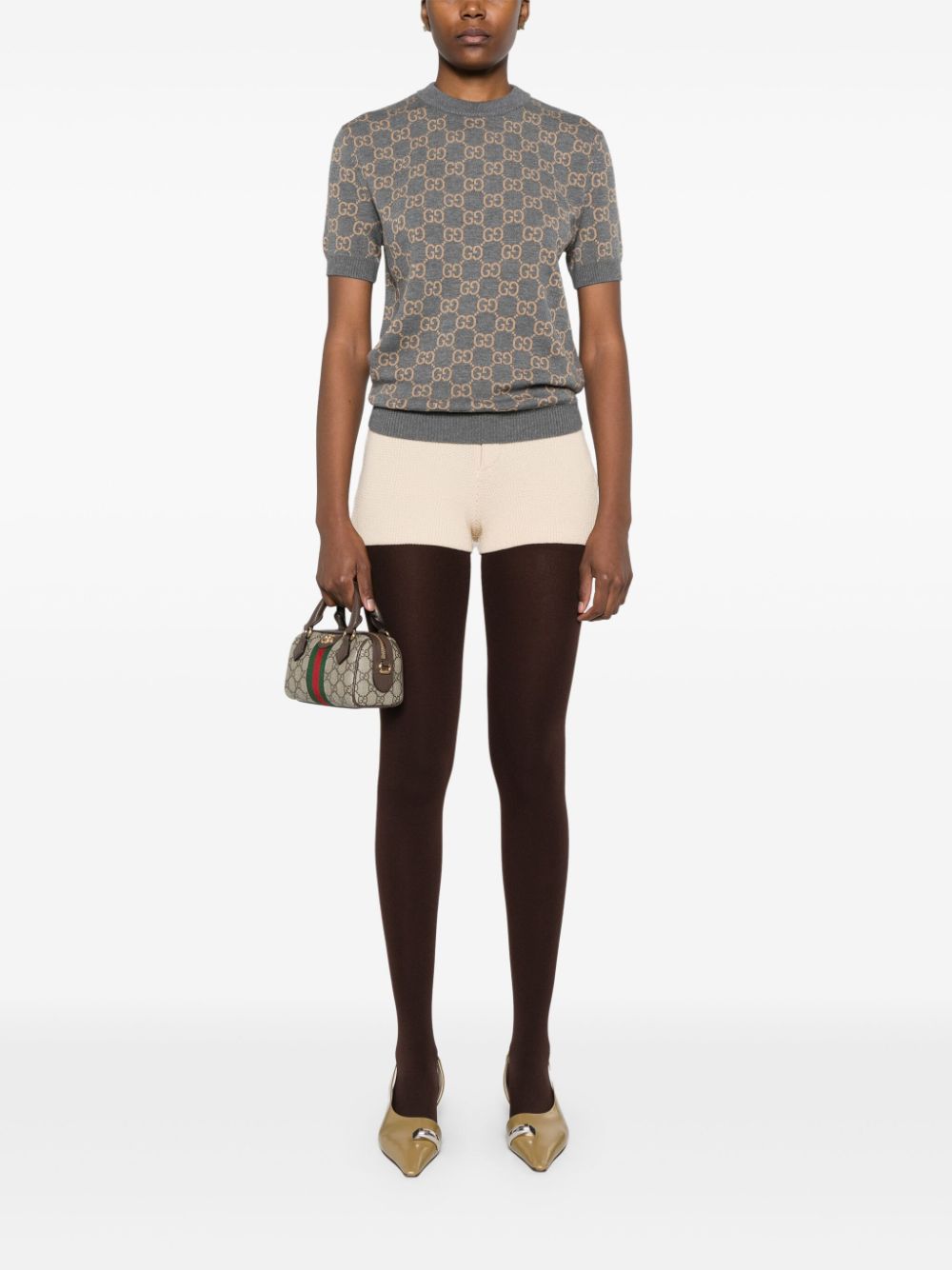 Gucci Sweaters Grey Wool Polyamide Elastane