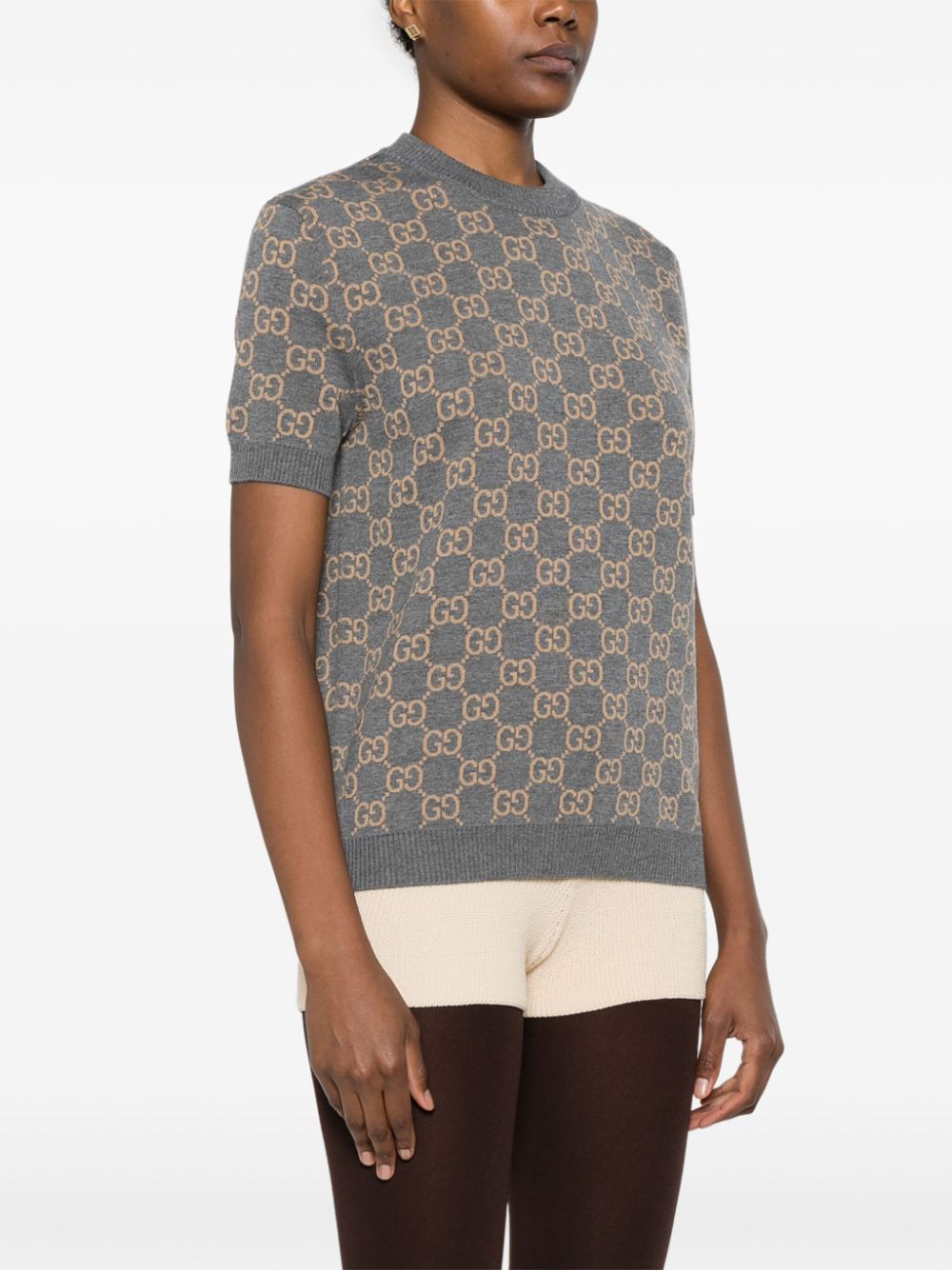 Gucci Sweaters Grey Wool Polyamide Elastane