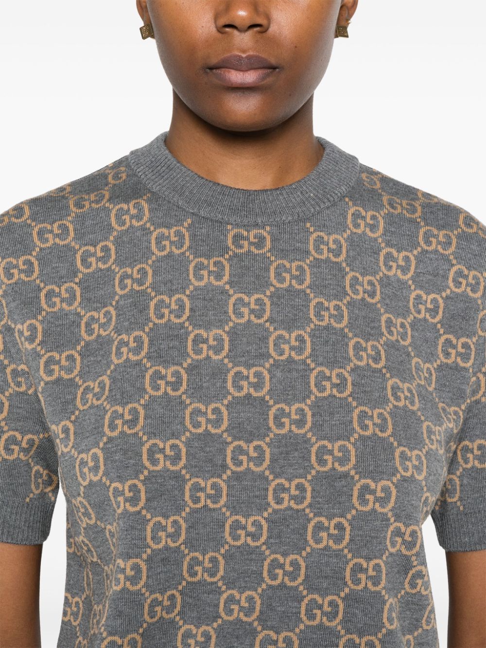 Gucci Sweaters Grey Wool Polyamide Elastane