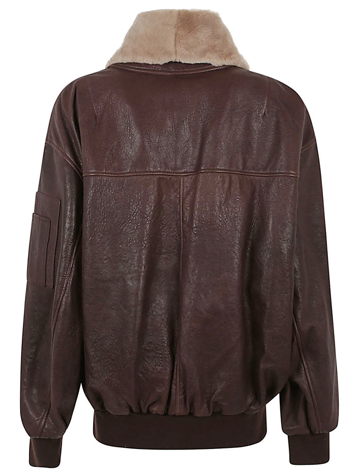 Enes Coats Brown Calf Leather