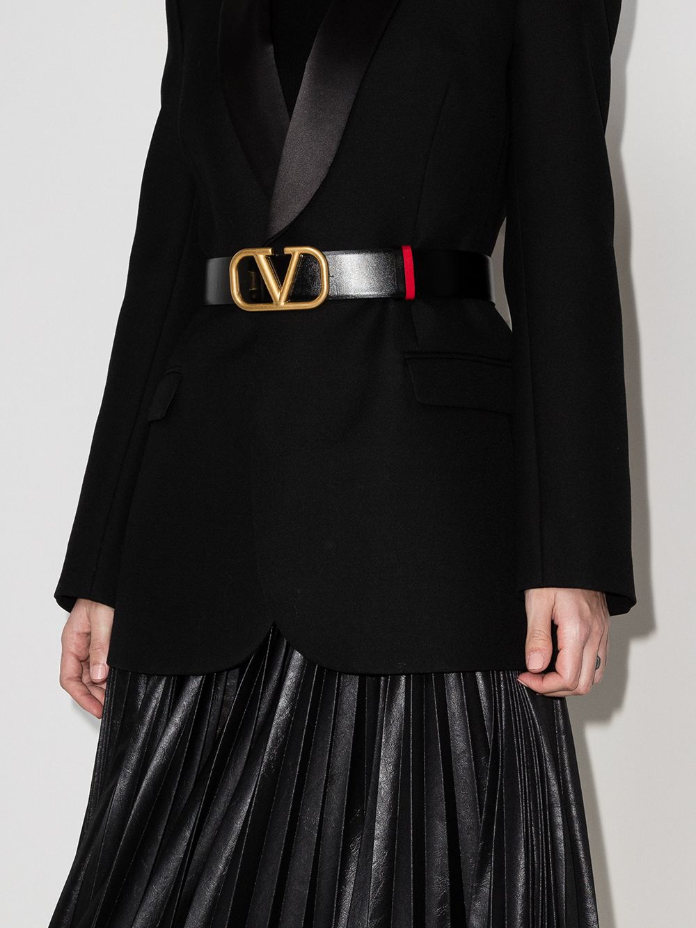 Valentino Garavani Belts Black Calf Leather