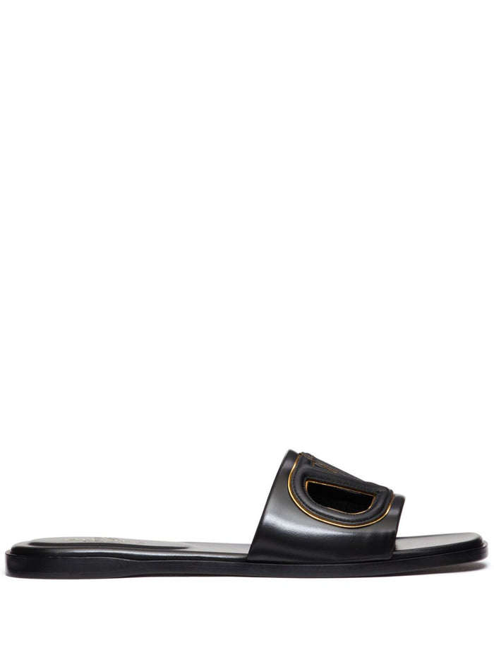 Valentino Garavani Sandals Black Lamb Skin