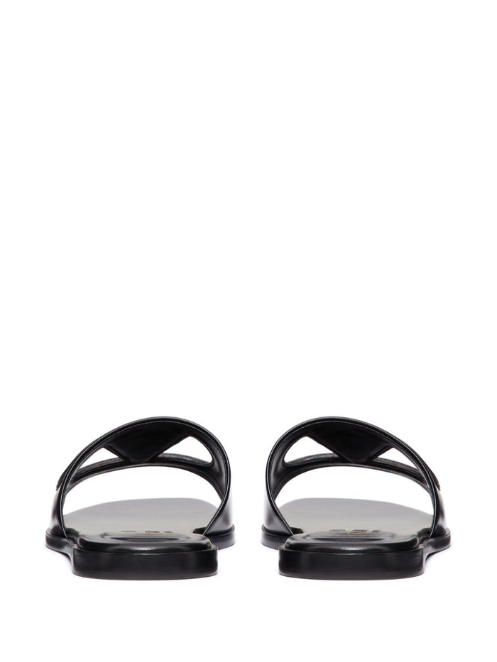 Valentino Garavani Sandals Black Lamb Skin