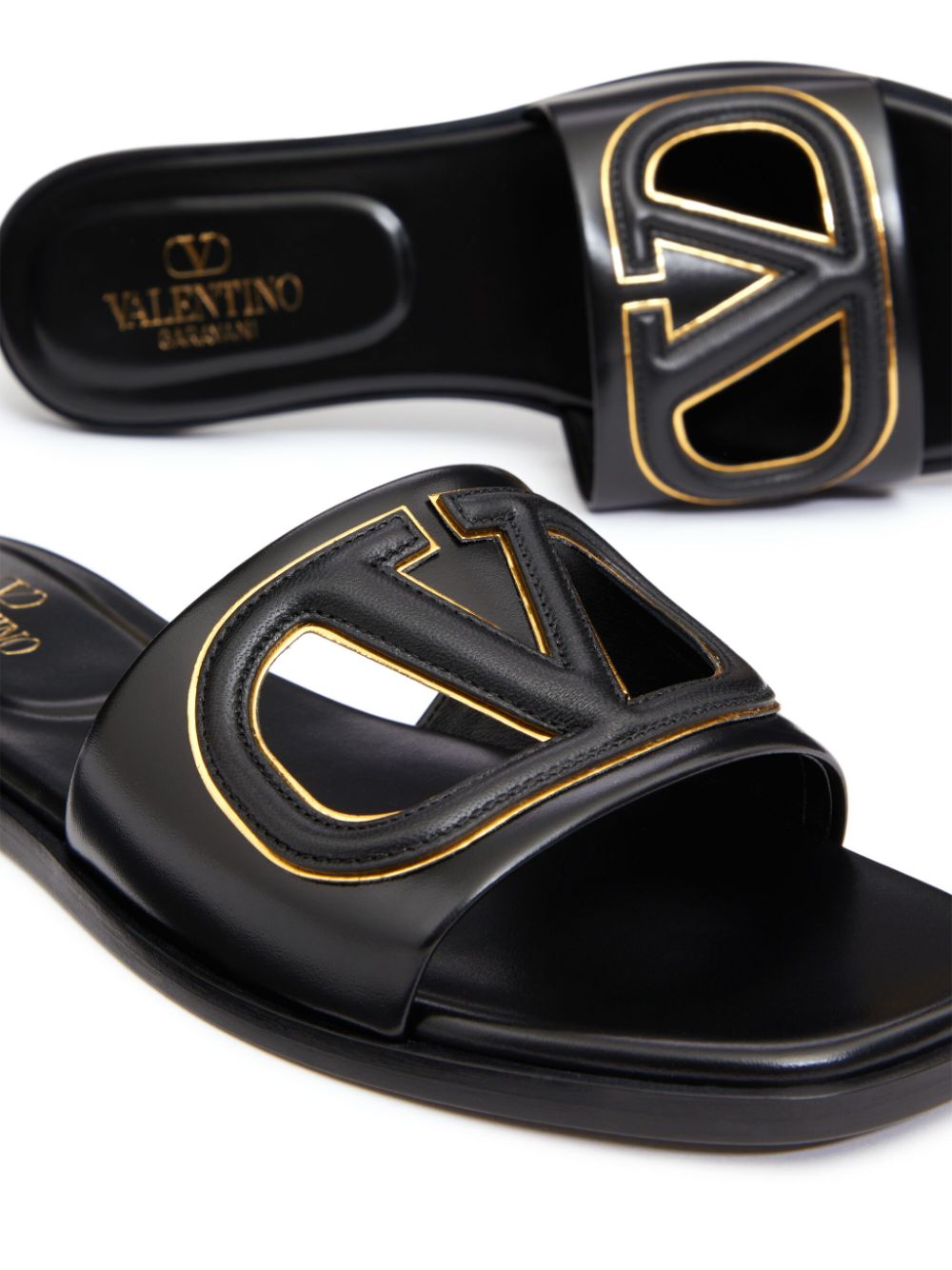 Valentino Garavani Sandals Black Lamb Skin