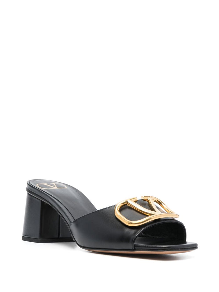 Valentino Garavani Sandals Black Calf Leather