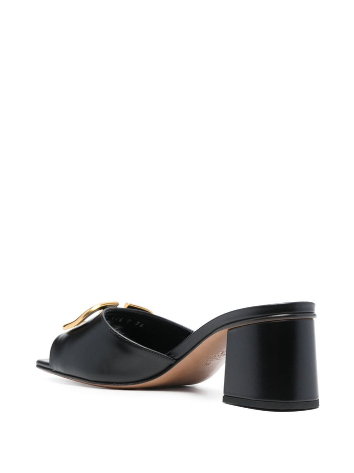 Valentino Garavani Sandals Black Calf Leather