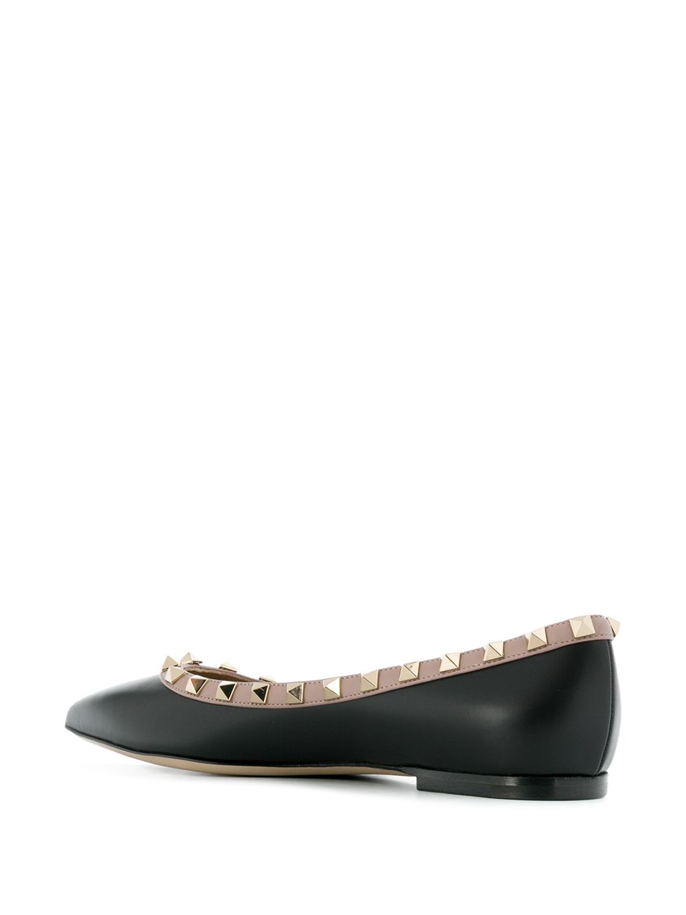 Valentino Garavani Flat Shoes Black Calf Leather