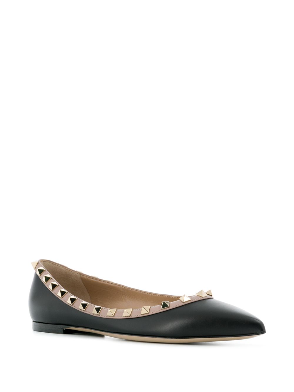 Valentino Garavani Flat Shoes Black Calf Leather