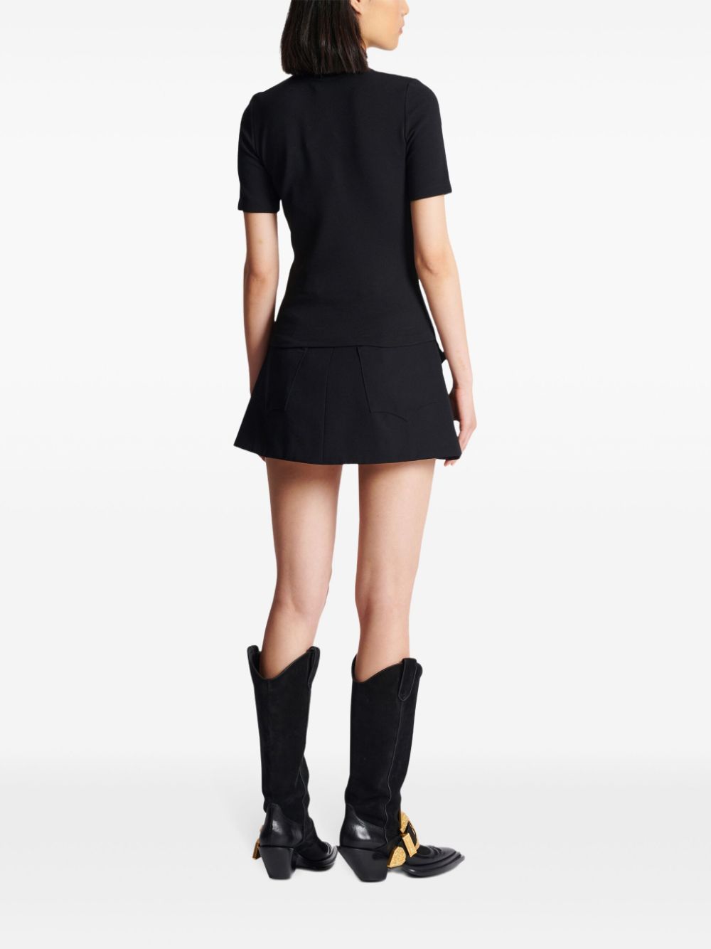 Balmain T-Shirts And Polos Black Polyamide Cotton Elastane