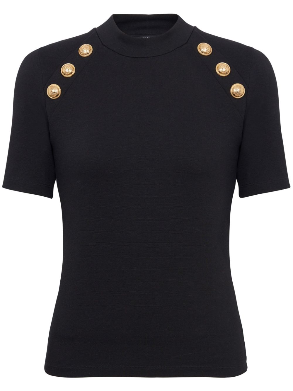 Balmain T-Shirts And Polos Black Polyamide Cotton Elastane
