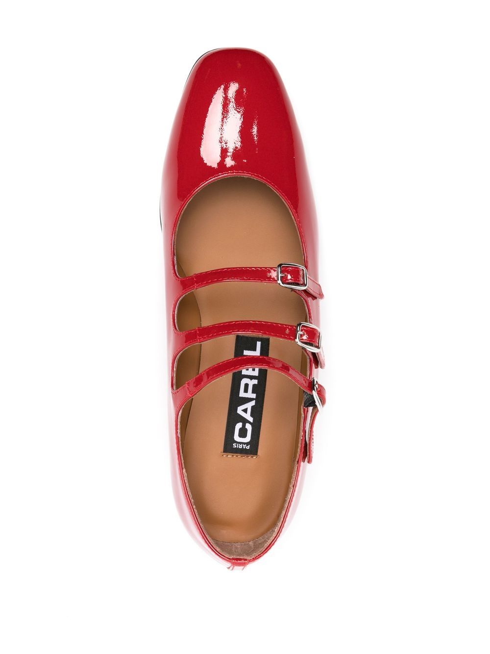 Carel Paris Flat Shoes Red Calf Leather