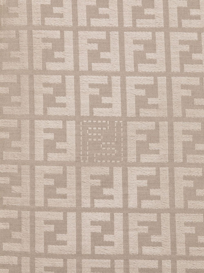 Fendi Scarfs Dove Grey Wool Cotton Silk