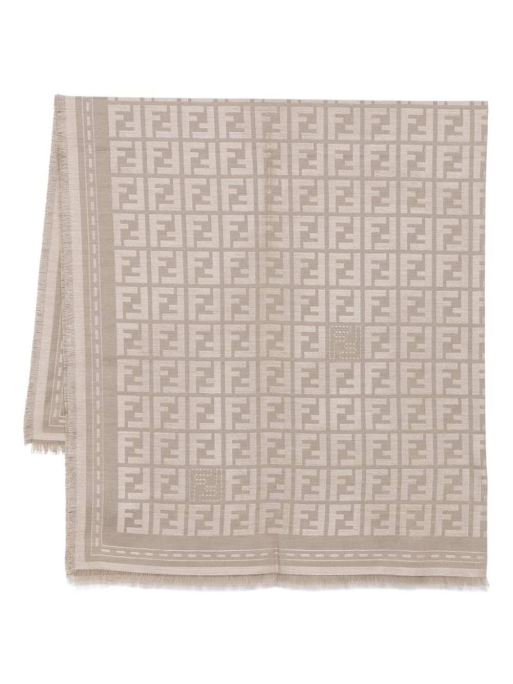 Fendi Scarfs Dove Grey Wool Cotton Silk