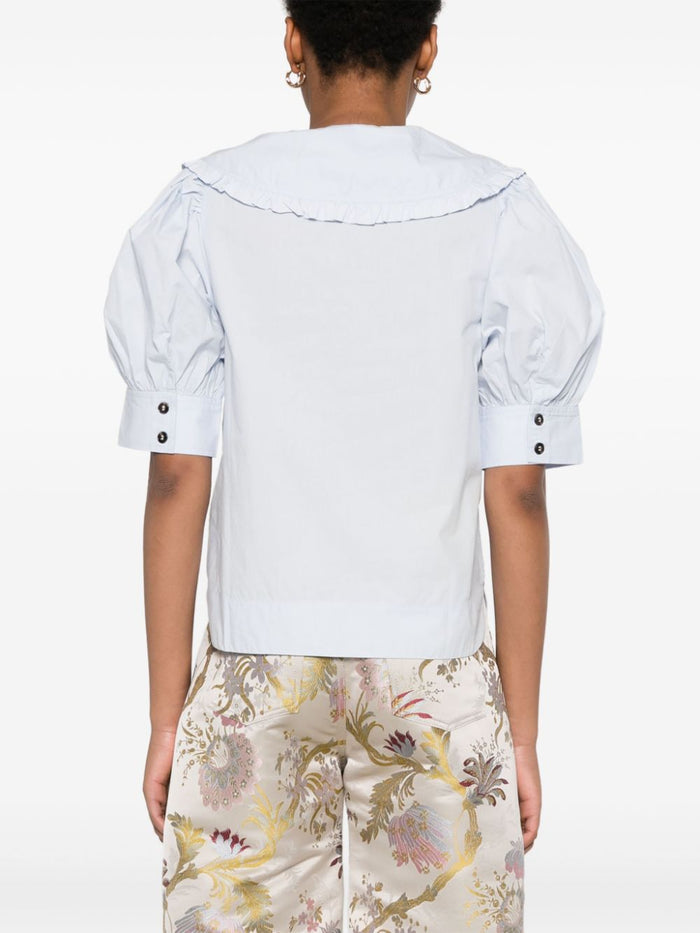 Ganni Shirts Clear Blue Cotton