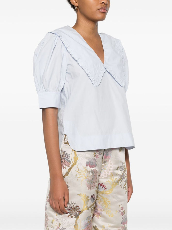 Ganni Shirts Clear Blue Cotton