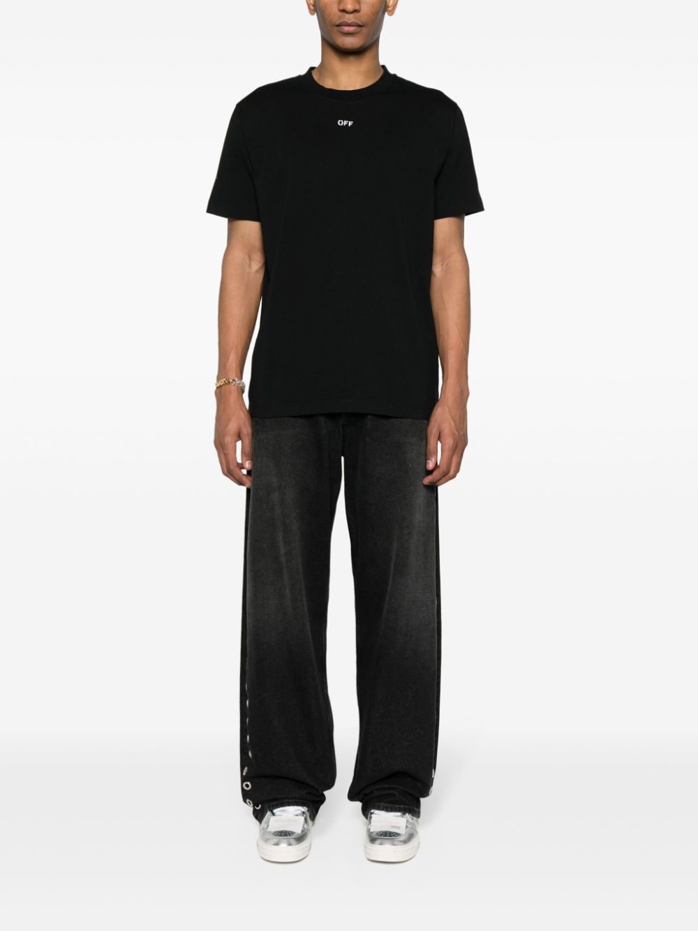 Off White T-Shirts And Polos Black Cotton